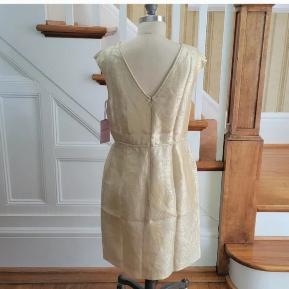 NWT VIVIENNE TAM Linen Silk Dress Size 4 Champaign - Picture 3 of 9